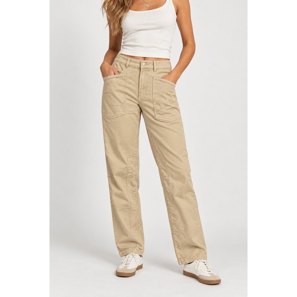 Pilcro Anthropologie Utility Carpenter Pants Tan Khaki Size 27